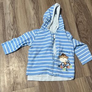 2pc First Impressions Baby Blue Long Sleeve With Matching Hoodie; 6-9 Months Boy
